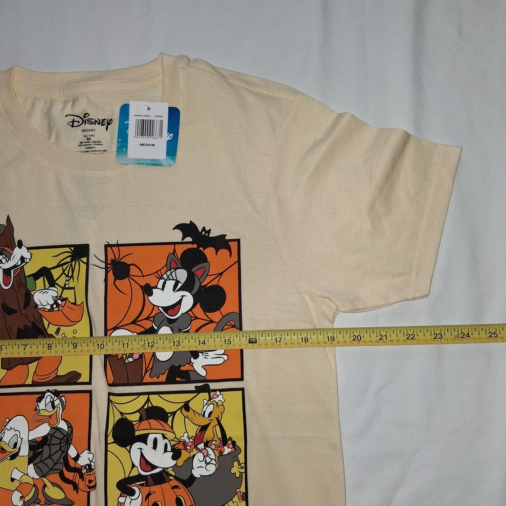 Disney Cream T-Shirt with Halloween Cartoon Panels - Picture 8 of 9